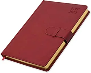 دفتر يوميات الأجندة الذهبية من FIS 2023 (عربي / إنجليزي) إيطالي PU ، جانب واحد مبطن ، كستنائي - FSDI75AEPG23MR