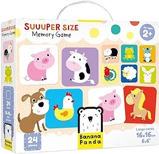 Banana Panda Suuuper Size Memory Game - Classic Toddler Game Includes 24 Extra-Large Cards - Play Matching Games or Use as Flashcards, for Toddlers and Little Kids Ages 2-4 Years