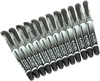 Adel ALBN-03099 Needle Point Roller Pen 12-Pieces, Black