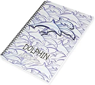 FIS Pack Of 5 Spiral Hard Cover Notebook, 96 Sheets A4 Dolphin Design 2 -FSNBSHCA496-DOL2
