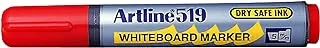 Artline White Board Marker Broad Pack of 12, Dry Safe, Red, 519 - ARMK519RE