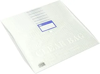 FIS حزمة من 12 قطعة حقيبة شفافة مع جيب لبطاقة الاسم شفاف