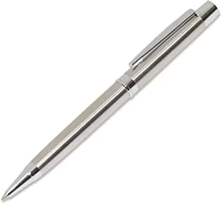 FIS FSBP-62BK 0.7 mm Ballpoint Pen, Silver Body/Black Ink