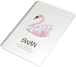 FIS Pack Of 5 Spiral Hard Cover Notebook, 96 Sheets A4 Swan Design 1 -FSNBSHCA496-SWA1