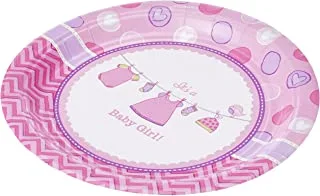 Baby Shower With Love Girl Plates 7in, 8pcs