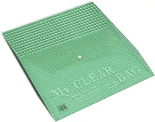 FIS Pack of 12 Pieces My Clear Button Bag Green
