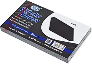 FISSticky Note Pad, 3X5 inches, Pack of 12, Black, 100 Sheets -FSPO35BK