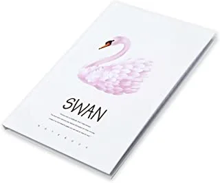 FIS Pack Of 5 Hard Cover Notebook, 96 Sheets A5 Swan Design 1 -FSNBHCA596-SWA1