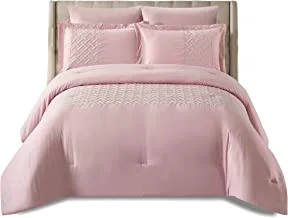 DONETELLA Bedding Comforter Set, All Season Solid Comforter Set, With Soft Bedding Cover And Matching Fitted Sheet, Pillow Sham and Pillow Case (BLUSH, QUEEN)