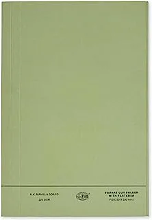 FIS FSFF7FGR Square Cut Folders with Fastener 50-Pieces, 320 gsm, 210 mm x 330 mm Size, Green