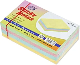 FIS Sticky Note Pad, 3X5 inches, Pack of 4, Ruled 4 Assorted Pastel Color -FSPO3X5RP4C