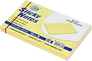 FIS Sticky Note Pad, 3X5 inches, Pack of 12, Ruled Pastel Yellow -FSPO3X5RPYL