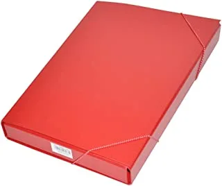 حقيبة مستندات FIS FSBD1206RE PP مع شريط مطاطي ، مقاس 210 مم × 330 مم ، أحمر