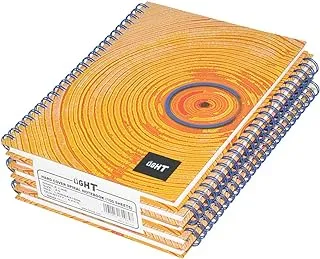 FIS LINBSA51606 Single Line 100 Sheets Hard Cover Spiral Notebook 5-Pieces, A5 Size