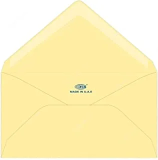 FIS FSEE1006GCRB25 100GSM Executive Laid Paper Glued Envelopes 25-Pieces, 75 mm x 113 mm Size, Cream