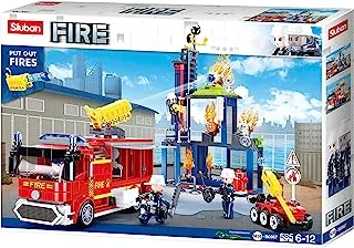 Sluban Fire Series - Fire Fighting Training Center Building Blocks 585 PCS with 4 Mini Figures - For Age 6+ Years Old