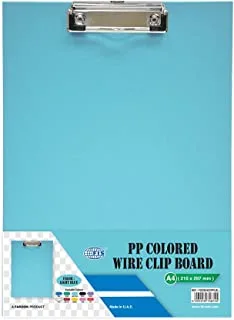 FIS Colored Polypropylene Single Clip Board with Wire Clip, A4 Size, Grey