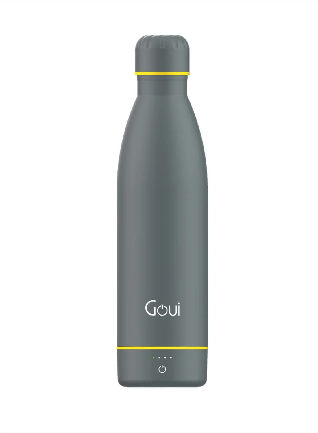 Goui 6000 mAh Combines Wireless Charging And Innovative Smarter Bottle Solution Liquid Capacity 420ml 6000 MAH 5w Steel Grey / Yellow