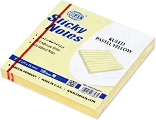 FIS Sticky Note Pad, 3X3 inches, Pack of 12, Ruled Pastel Yellow -FSPO3X3RPYL