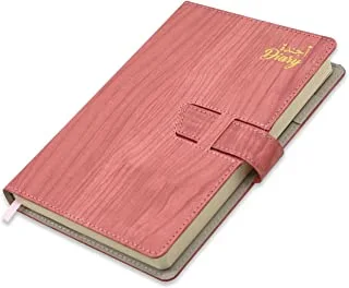 FIS 2023 A5 Diary Arabic English Vinyl Hard Sewn Cover Pink -FSDI80AE23PI