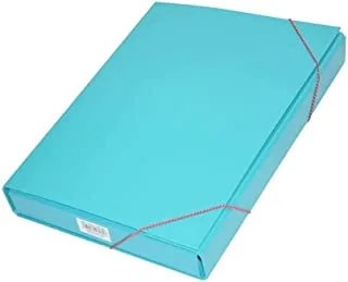 حقيبة مستندات FIS FSBD1202LBL PP مع شريط مطاطي ، مقاس 210 مم × 330 مم ، أزرق فاتح