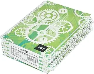 FIS LINBSA51515 Single Line 100 Sheets Hard Cover Spiral Notebook 5-Pieces, A5 Size