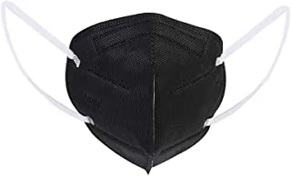 Lawazim Disposable Folding Mask-Black (Non-Medical) KN95 4 Piece | Reusable Respirator, Suitable For A Variety Of Working Environments, Made Of Comfortable And Soft Silicone Material