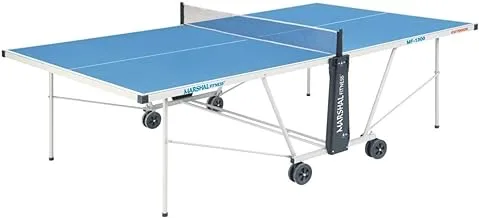 Marshal Fitness MF-1300 Table Tennis Table Ping Pong Table Foldable-Out Door with Post and Net, Blue