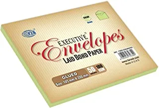 FIS FSEE1025GBGR50 Executive Glued Envelope Set 50-Pieces, 145 mm x 200 mm Size, Green
