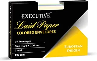 FIS FSEE1024GB625 100 GSM Executive Laid Paper Glued Envelope Set 25-Pieces, 136 mm x 204 mm Size