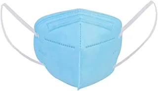 Lawazim Disposable Folding Mask KN95 Blue (Non-Medical) 4 Piece| Reusable Respirator, Suitable For A Variety Of Working Environments, Made Of Comfortable And Soft Silicone Material, One Size