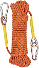 Arabest Climbing Rope - 30M Static Rock Climbing Rope with Carabiner, 8mm Thick Rappelling Rope for Outdoor, Escape Rope Climbing Equipment Fire Rescue Rope (30m)