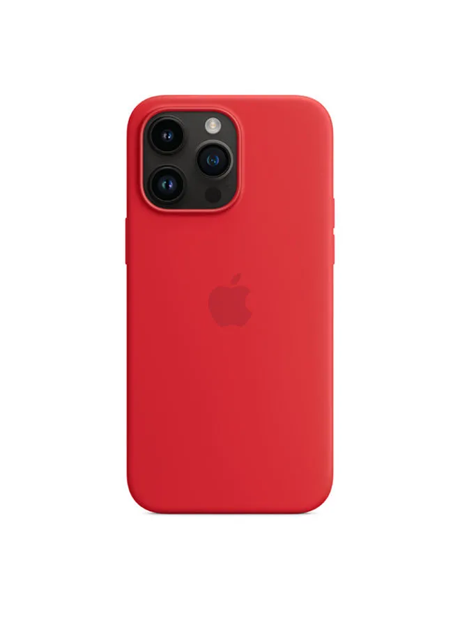 جراب سيليكون لهاتف Apple iPhone 14 Pro Max مع MagSafe - (PRODUCT) أحمر