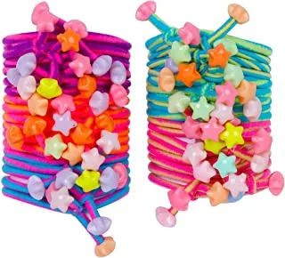 Yellow Chimes Rubber Small Pony Holders with Storage Box Hair Accessories for Girls, Medium, 50 Pieces