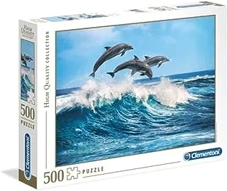 Clementoni Puzzle Dolphins 500 Pieces (49 x 36 cm), Suitable for Home Decor, Adults Puzzle from 14 Years