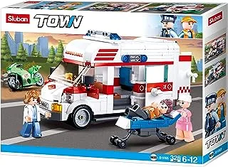 Sluban Town Series - Ambulance Building Blocks 328 PCS with 3 Mini Figuers - For Age 6+ Years Old