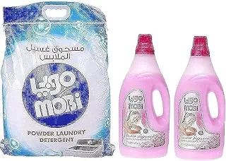 Mobi Laundry Savings Bundle - Mobi Laundry Powder Detergent Top Load 10 Kg + Mobi Fabric softener Flora Garden 6L (3L x 2)