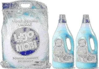 Mobi Laundry Savings Bundle - Mobi Laundry Powder Detergent Top Load 10 Kg + Mobi Fabric softener Blue Satin 6L (3L x 2)