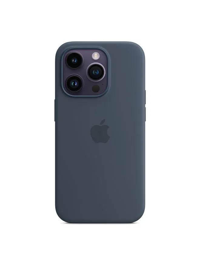 جراب سيليكون لهاتف Apple iPhone 14 Pro مزود بـ MagSafe - أزرق ستورم