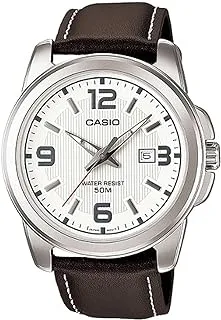 Watch for Men by Casio, Analog, Leather, Brown, MTP-1314L-7AV