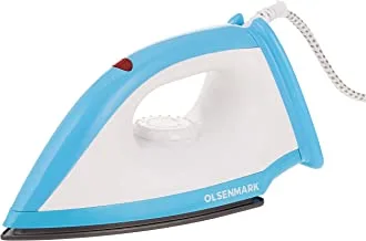 Olsenamark OMDI1679 Dry Iron - Portable Light Weight Thick Teflon Coating - Heavy Weight - Adjustable Temperature - Pilot Indicator Lamp - Overheat Protection
