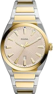 Fossil Men's Everett Three-Hand Date, Stainless Steel Watch, FS5823, SILVER, bracelet
