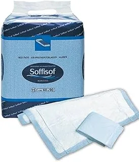 Soffisof Traverse Extra Absorbent Bed Pad 15-Pieces, 90 cm x 60 cm Size