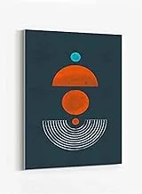 LOWHA Mid Century Hand Painted Illustrations_3 Framed Canvas Wall Art for Home, Bedroom, Office, Living Room 40x60cm