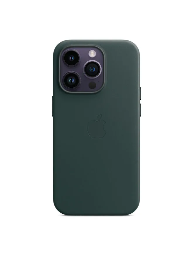 جراب جلدي لهاتف Apple iPhone 14 Pro مزود بـ MagSafe - أخضر غابات
