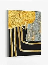 LOWHA Abstract Luxury Gold Framed Canvas Wall Art for Home, Bedroom, Office, Living Room 40x60cm