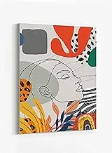 LOWHA Abstract Mix Woman Face Framed Canvas Wall Art for Home, Bedroom, Office, Living Room 40x60cm