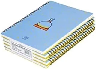 FIS FSNBS971908 دفتر ملاحظات بغلاف صلب حلزوني أحادي الخط مكون من 100 ورقة 5 قطع ، مقاس 9 بوصة × 7 بوصات