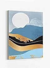 LOWHA Gold Mountain Abstract Moon Framed Canvas Wall Art for Home, Bedroom, Office, Living Room 40x60cm
