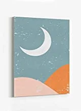 LOWHA Aethetic Moon Boho Framed Canvas Wall Art for Home, Bedroom, Office, Living Room 40x60cm
